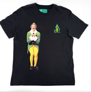 ELF Christmas Shirt Adult Large Black T-Shirt Graphic Need a Hug Pullover Holida
